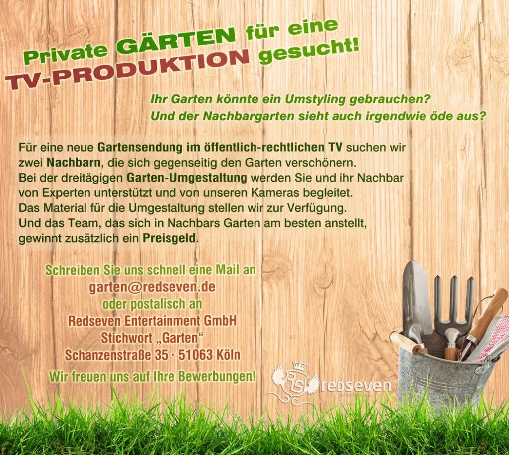 Gartensendung sucht private Gärten
