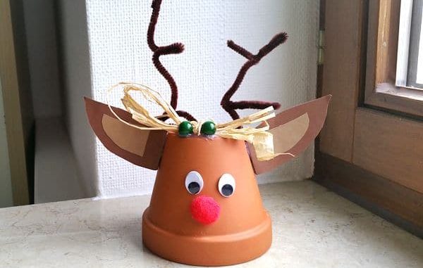 Rudolf- Rentier im Tontopf als Weihnachtsdekoration - Gartenzeitung.com