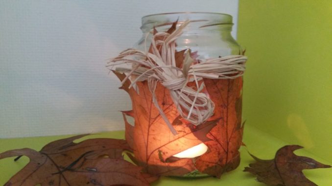 Herbstlicht, Laub, Herbst, Licht, Windlicht, DIY, Anleitung