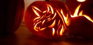 Einhorn, Pferd, Kürbiskopf, Halloween, Kürbisvorlage, Gartenzeitung.com